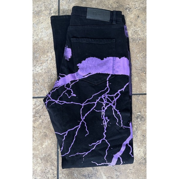 Reeves Paris Jeans Purple/Black Men's Size 34X33 - Picture 1 of 7